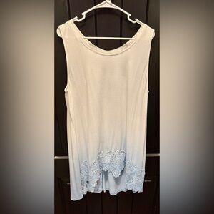JODIFL Ivory Tank with Lace Detail